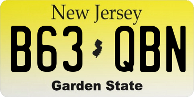 NJ license plate B63QBN