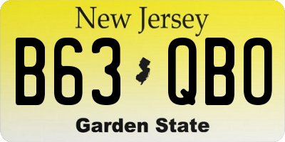 NJ license plate B63QBO