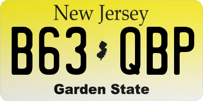 NJ license plate B63QBP