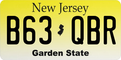 NJ license plate B63QBR