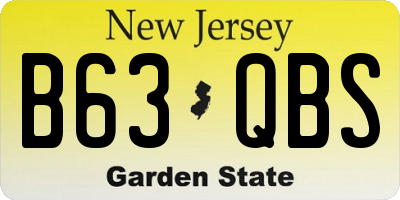 NJ license plate B63QBS