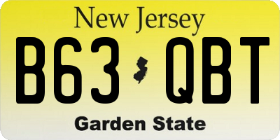 NJ license plate B63QBT
