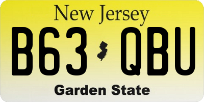 NJ license plate B63QBU