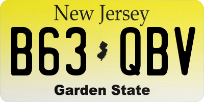 NJ license plate B63QBV