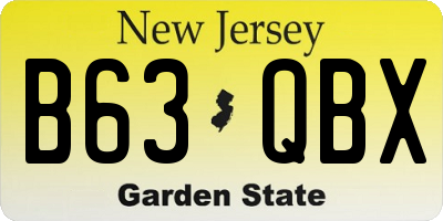 NJ license plate B63QBX