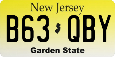 NJ license plate B63QBY