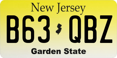 NJ license plate B63QBZ