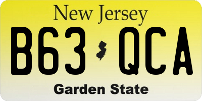 NJ license plate B63QCA