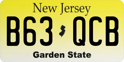 NJ license plate B63QCB
