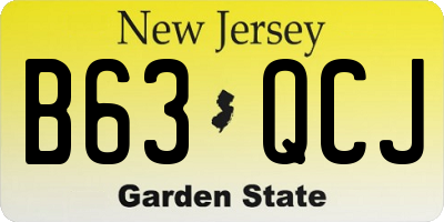 NJ license plate B63QCJ