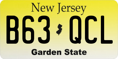 NJ license plate B63QCL