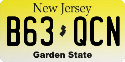 NJ license plate B63QCN