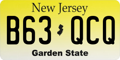 NJ license plate B63QCQ