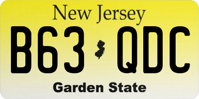 NJ license plate B63QDC
