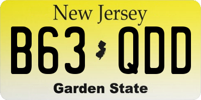 NJ license plate B63QDD
