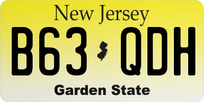 NJ license plate B63QDH