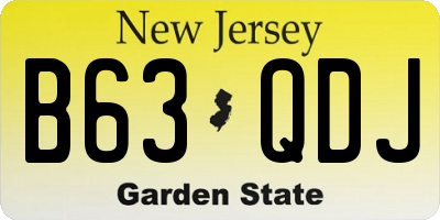 NJ license plate B63QDJ