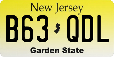 NJ license plate B63QDL