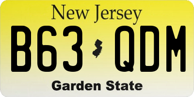 NJ license plate B63QDM