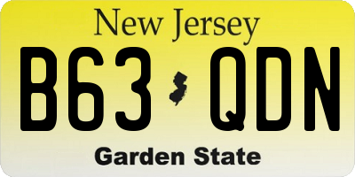 NJ license plate B63QDN