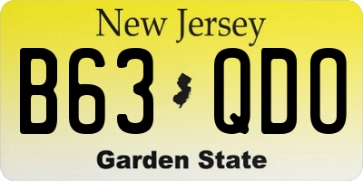 NJ license plate B63QDO