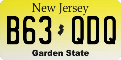 NJ license plate B63QDQ