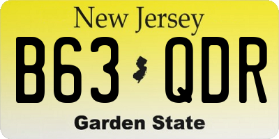 NJ license plate B63QDR