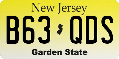 NJ license plate B63QDS