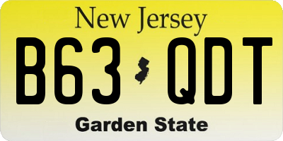 NJ license plate B63QDT