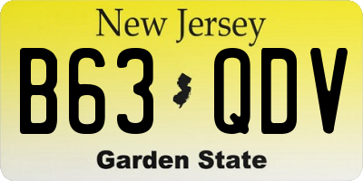 NJ license plate B63QDV