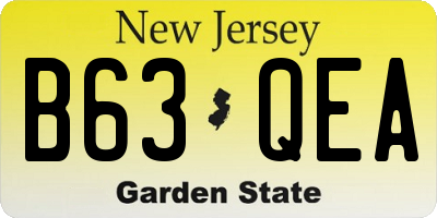 NJ license plate B63QEA