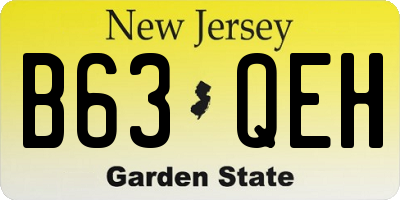 NJ license plate B63QEH