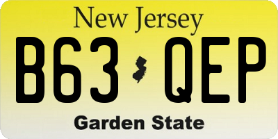 NJ license plate B63QEP