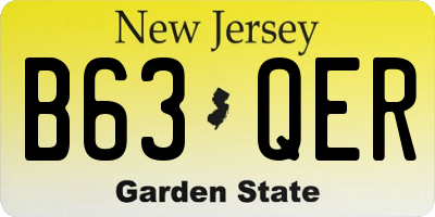 NJ license plate B63QER