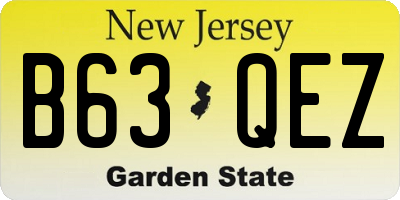 NJ license plate B63QEZ