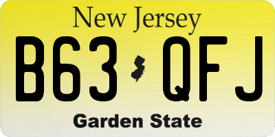 NJ license plate B63QFJ