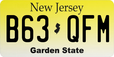 NJ license plate B63QFM