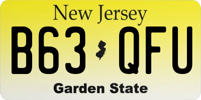 NJ license plate B63QFU