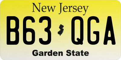 NJ license plate B63QGA