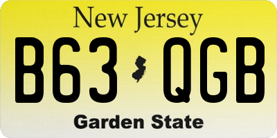 NJ license plate B63QGB