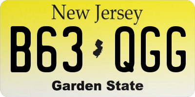 NJ license plate B63QGG