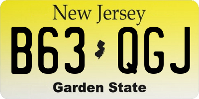 NJ license plate B63QGJ