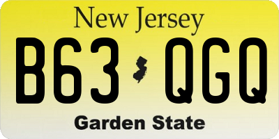 NJ license plate B63QGQ