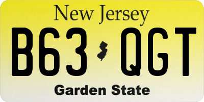 NJ license plate B63QGT