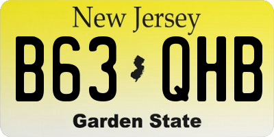 NJ license plate B63QHB