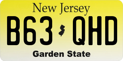 NJ license plate B63QHD