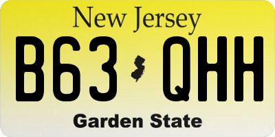 NJ license plate B63QHH