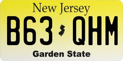NJ license plate B63QHM