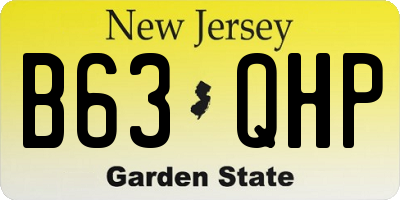 NJ license plate B63QHP