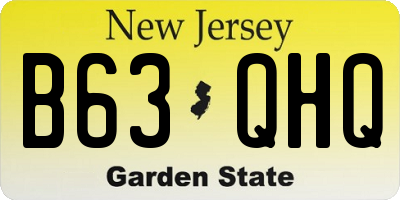 NJ license plate B63QHQ